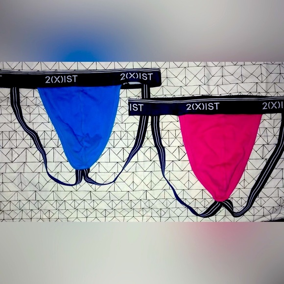 2xist COTTON STRETCH JOCK STRAPS. 1-blue and 1-pink. Excellent Condition Size  M - Picture 6 of 7